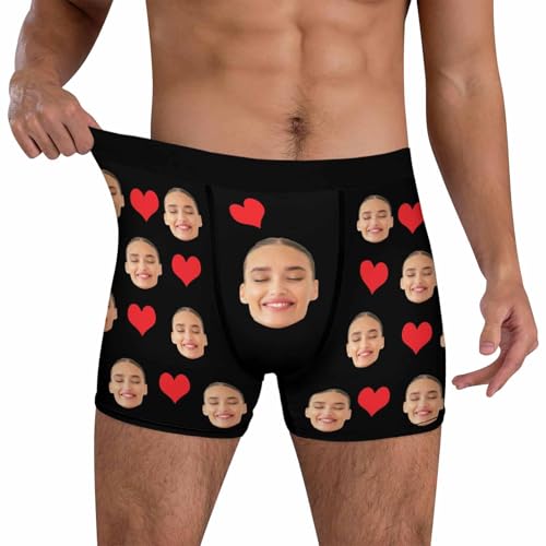 Personalized Boxer Briefs with Face Custom Men's Boxer Briefs with Photo Valentine's Day Underwear Pack - Main Image