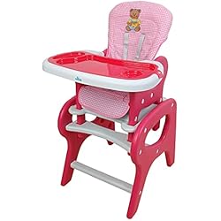 Trona Convertible Carrefour Trona para bebé convertible en mesa y silla, panda rosa. Trona o silla para niños.Mas set regalo