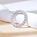 LIRUT 925 Sterling Silver Pink Zircon Eternity Ring, Inlaid Zircon Band, 0.11 Inch Main Stone, 0.114 Inch Width, Women's Fashion Personality Design ring (6)