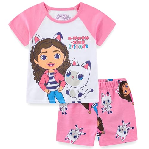 Image of DREAMWORKS GABBY'S DOLLHOUSE Girls Short Sleeve T-Shirt and French Terry Shorts Set for Toddler and Big Kids