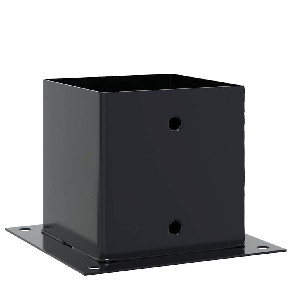 vidaXL Post Bases Square 4 pcs Anthracite 141x141 mm Powder-Coated Steel — image 1