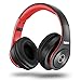 Produktbild TUINYO Bluetooth-Kopfhörer Over Ear Hi-Fi Stereo Headset drahtloser Kopfhörer mit tiefen Bässen, weichen Ohrenschützern aus Memory-Protein, eingebautem Mikrofon Kabel PC/Handy/Fernseher (Black/red)