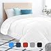 Equinox All-Season White Quilted Comforter - Goose Down Alternative - Duvet Insert Set - Machine Washable - Hypoallergenic - Plush Microfiber Fill (350 GSM) (Twin)