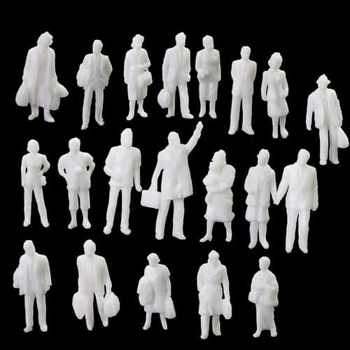 VICDUEKG 100Pcs 1: 100 Scale Unpainted Mini People Figures Miniature Museum Architectural Plastic Figures Sitting and Standing Tiny Model Train People for Layout Project — view 6