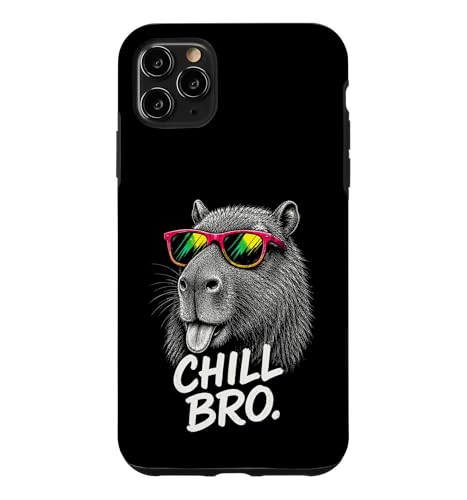 Chill Bro Cooler Capybara �T���O���X ��������Q�[�}�[ �X�}�z�P�[�X iPhone 11 Pro Max �p