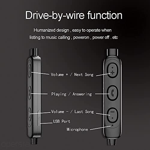 Kawer Deep Bass Wireless Earbuds, in-Ear Bluetooth Earphones with Noise Cancelling Microphone, Lightweight Neckband Headset, IPX7 Waterproof Sweat Resistant Headphones, 10 Hours Playtime