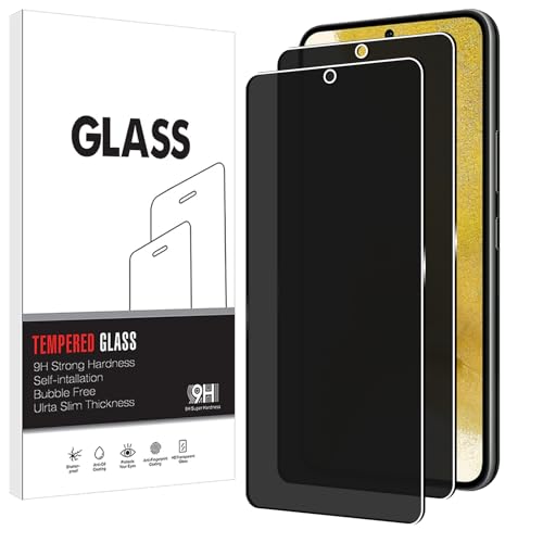BANISIGA 2 Pièces Anti-Espion Verre Trempé pour Samsung Galaxy S22, Anti-Spy Privacy Film Protection Vitre Couverture Écran Privé Protecteur