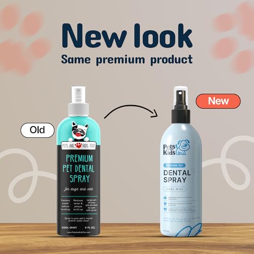 Pets are Kids Dog Dental Spray - 8oz Premium Dog Breath Spray & Dental Care - Natural Breath Freshener, Fights Tartar, Plaque & Gum Disease, Mouthwash for Dogs & Cats - Mint Formula Water Additive