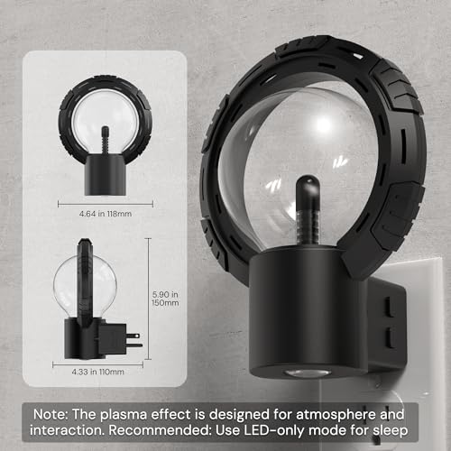 Image of L LOHAS LED Plug-in Night Light for Kids, Color Changing Globe Plasma Lamp, Tesla Coil Bulb Static Electricity in a Vacuum Pressurized Glass Globe for Hands-On STEM Learning,Parties, Decorations, Prop