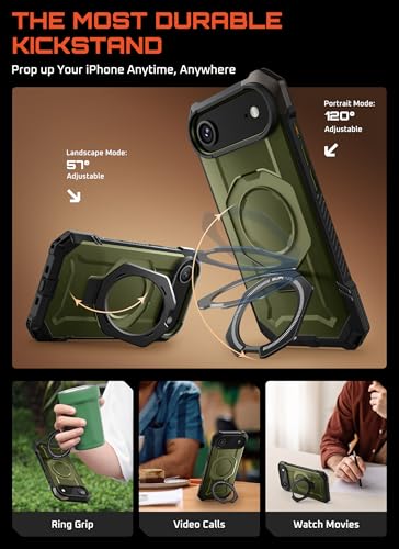 Image of SUPCASE for iPhone Air Case with Stand & Camera Control Button, Green