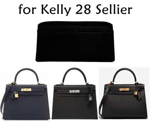 Meenda Purse Organizer Insert For Kelly 28 Sellier Bag Handbag, Faux Suede Soft And Smooth, Lightweight Fits Perfectly Sturdy, Gift Ideas For Women (Black Hks28) #TOP1