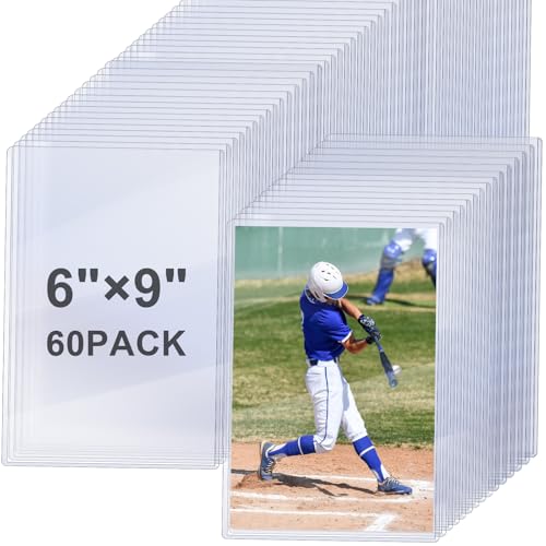 Lincia 6 x 9 Inch Hard Plastic Card Sleeves Jumbo Photocard Holder PVC Clear Card Protectors for Game Trading Sports Cards Collecting Storing Display Supplies(60 Pcs)