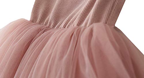 Image of GSVIBK Baby Girls Tutu Dress Sleeveless Toddler Cotton Tulle Skirt Princess Party Prom Dresses