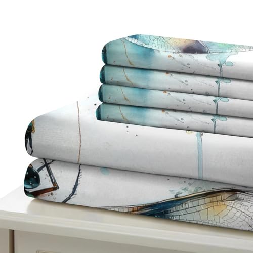 Parure de lit libellule hypoallergénique en microfibre douce avec zip caché - 7