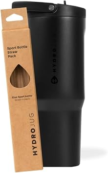 Black 32oz Sport + Replacement Straws