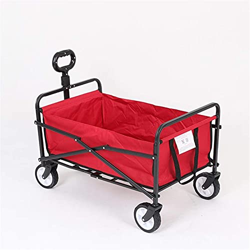 Garden Trolley Cart Rojo Carretilla para Jardín Plegable con Ruedas Neumáticas y Capacidad 90L y 80kg miniatura 1