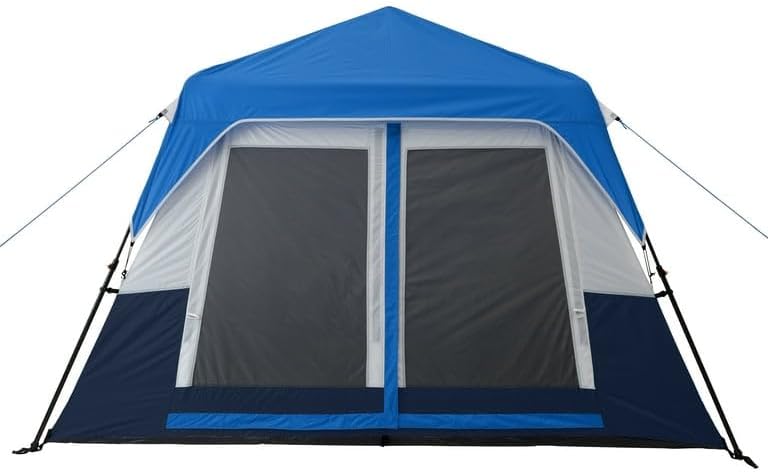 Ozark Trail 10-Person Instant Cabin Tent fully set up with rainfly