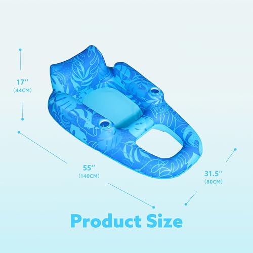 image for SLOOSH Premium Inflatable Pool Floats Lounger Adult, Fabric Pool Float