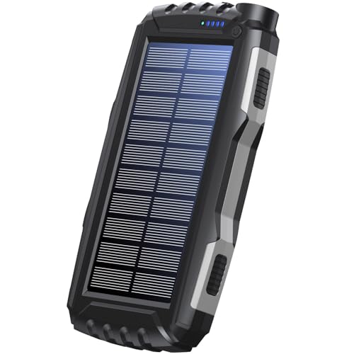 Powerbank solar 20000 mAh Denver PSO-20010 MK2 batería externa portátil antracita con linterna