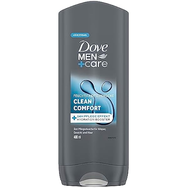 Dove Men + Care żel pod prysznic Clean Comfort 3 w 1, żel pod prysznic do ciała, twarzy i włosów, z efektem pielęgnacji 24 h, 400 ml