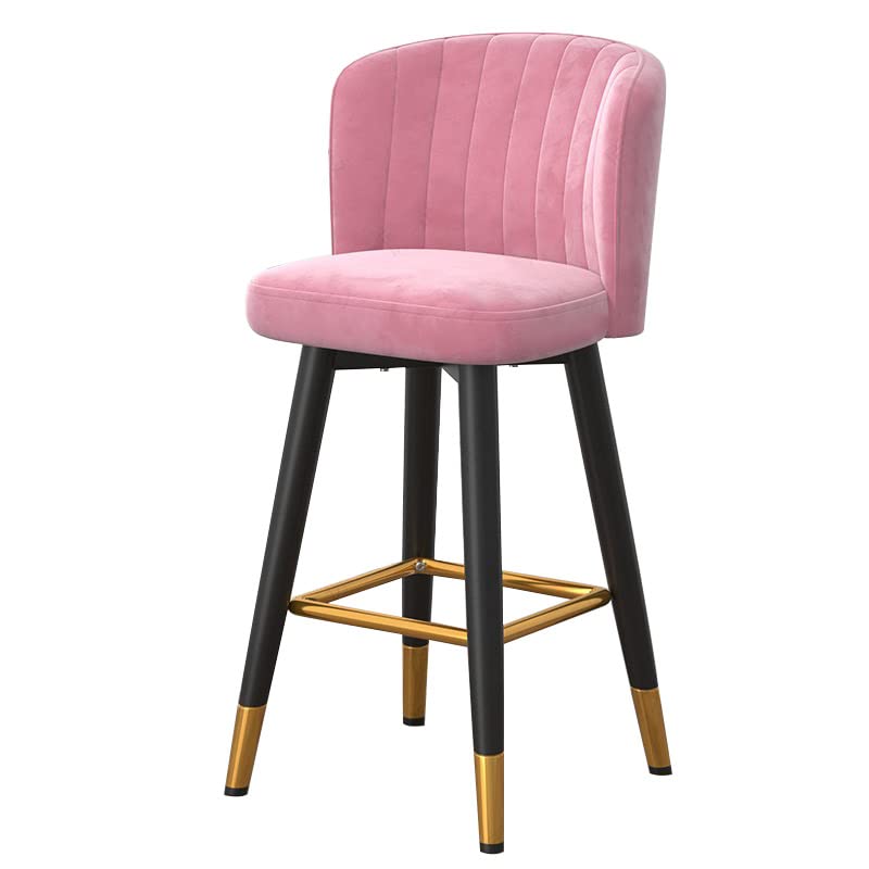YHKJLYH Taburetes de Bar para el hogar, Cocina, desayunador, mostrador de recepción, Taburete de cajero, Isla giratoria de 360°, con Respaldo y reposapiés de Hierro Forjado, 5 Colores, 3 tamaños (ta