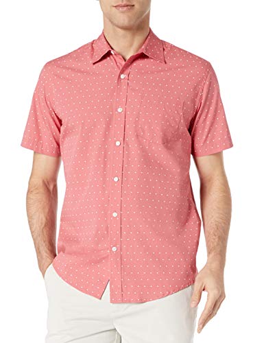 Image of Amazon Essentials Men's Regular-Fit Short-Sleeve Poplin Shirt, Collared, Washed