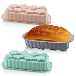 TOKSEO 3 Stück Silikon Brotbackform Blumenmuster