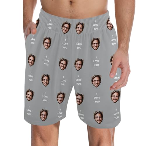 Personalized Short Pajama Pants Customized with Photo Face for Men,Custom Men Sleepwear Bottoms Shorts Pj Trousers3