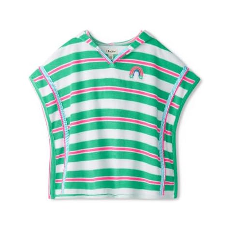 Hatley Girls' Swim Hooded Sleeveless Coverup, Biscay Beach, 7 Years Cover