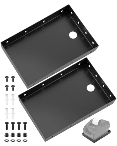 POS Printer Wall Mount Shelf for KDS Kitchen Thermal Printer, Heavy Duty Steel Rack with Cable Management, Fits Thermal Label Scanner Equipment, 2 Pieces