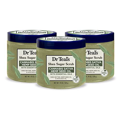 Dr Teal's Shea Sugar Body Scrub, Cannabis Sativa Hemp Seed Oil wi...