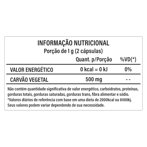 Carvão Vegetal Ativado 60 Cápsulas Veli Nutrition