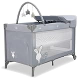 Asalvo Cuna de Viaje Completa Conejito Gris