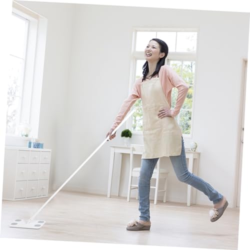 minkissy Face Towel Replacement Mop Detachable Dust Mop Mop Cleaning Mop Household Dust Mop No Wash Mop No Wash Dust Mops Handheld Dust Mop Floor Metal Rods Handle Manual White