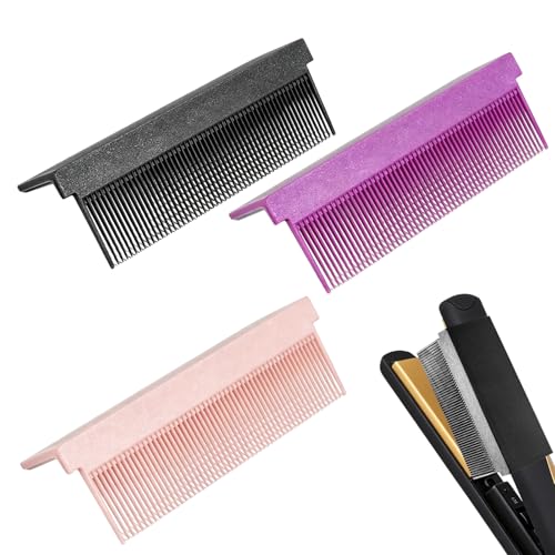 The 3-Piece Set Flat Iron Comb Attachment Comb Attachment For Flat Iron Flat Iron With Comb Attached Comb For Flat Iron Is Suitable For Creating Straight And Curly Hairstyles At Home And In Salons