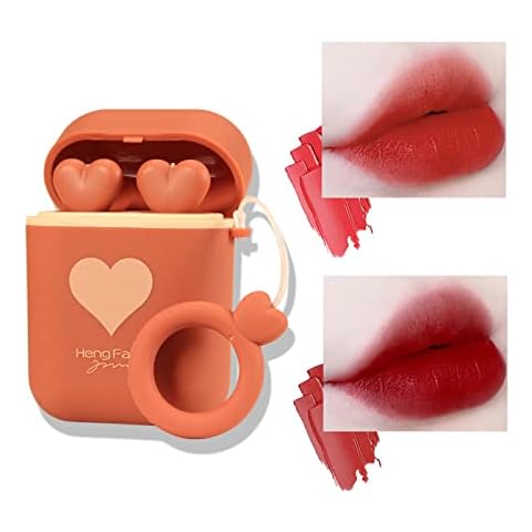 ICE LOVE Matte Lipstick, Long Wear Waterproof Moisturizing Velvet Lipstick, Non-Stick Cup Lip Make Up, Lip Gloss Set for Women 2pcs/Set (Mandarin) Cover