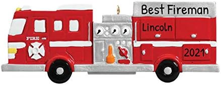 Personalized Fire Truck Ornament 2022 - Firefighter Ornaments, Fireman Ornaments for Christmas Tree, Firefighter Gifts for Firemen - Fire Engine - Free Customization