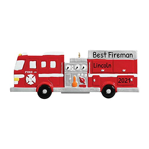 Personalized Fire Truck Ornament 2022 - Firefighter Ornaments, Fireman Ornaments For Christmas Tree, Firefighter Gifts For Firemen - Fire Engine - Free Customization #TOP3