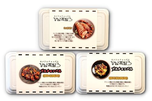 「カンナムチョッパル」韓国チョッパルスライス250g1個、甘辛い豚足焼き300g 1個、特製醤油豚足焼き300g 1個、韓国料理、韓国食品、真空パック