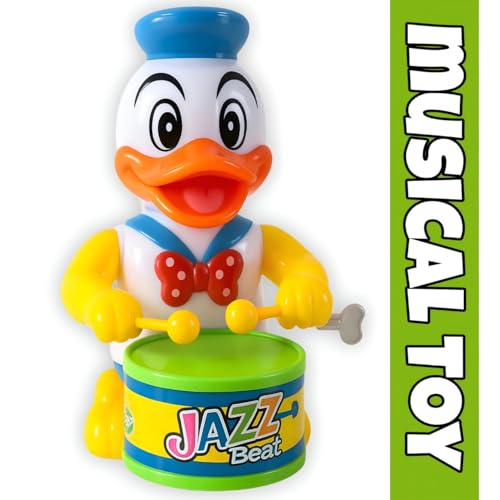 Image of PRV Fashion Key-Operated Cute Drummer Toy for Toddler Kids Birthday Gift Birthday Return Gift Drumming and Dancing Action for Kids ((Yellow Duck))