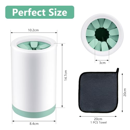 Aomig Dog Paw Cleaner Paw Washers for Dog, Pet Foot Cleaner Paw Cleaner for Dog Large, Dog Essentials Dog Paw Washer Muddy Paw Cleaner, Dog Walking Accessories Portable Dog Shower Paw Cleaner(Green) - Image 3
