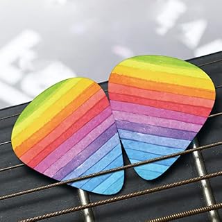 Ensemble de 12 médiators de guitare à rayures arc-en-ciel colorés pour guitare acoustique, guitare électrique… - Les Beatles, Paul McCartney, John Lennon, RIngo Starr, George Harrison Ensemble de 12 médiators de guitare à rayures arc-en-ciel colorés pour guitare acoustique, guitare électrique… – Image 7