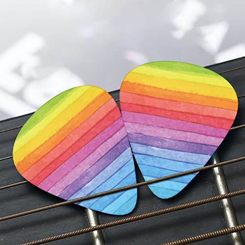 Ensemble de 12 médiators de guitare à rayures arc-en-ciel colorés pour guitare acoustique, guitare électrique… - Les Beatles, Paul McCartney, John Lennon, RIngo Starr, George Harrison Ensemble de 12 médiators de guitare à rayures arc-en-ciel colorés pour guitare acoustique, guitare électrique… – Image 8