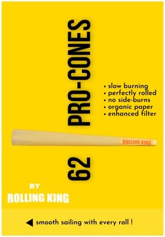 ROLLING-KING unbleached brown paper 60 pre rolled cones king size 112 mm