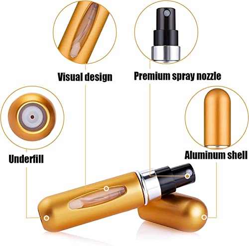 Image of Portable Mini Refillable Perfume Atomizer Bottle Travel Size Spray Bottles Accessories, Refillable Perfume Spray Scent Pump Case, Perfume Bottle (5ml /0.2oz,Multicolor, 1 Unit, Aluminum & Glass)