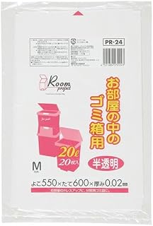 【Amazon.co.jp限定】ジャパックス 室内用M 20L20枚020厚 半透明 PR24 LLD+META