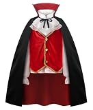 ReliBeauty Disfraz Vampiro Dracula Niño 3 a 12 años Halloween Niño Disfraces de Príncipe Noble,7-8 años