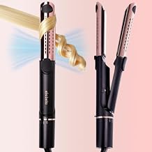 ELLA BELLA Hair Straightener and Air Curler 2 in 1 Titanium Flat Iron Curling Iron in One Cooling Air Vents to Effortlessly Lock in Style Multiple Looks, Professional Salon Results
