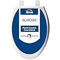 Bemis Aurora Slow Close Toilet Seat, Easy Clean Hinges and Adjustable Perfect Fit Plastic Seat, Elongated, White