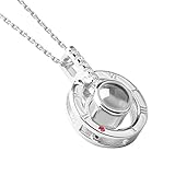 RoseSummer I Love You Necklace 100 Languages Charm Beads Necklace Memory of Love Valentine Gifts (Sliver)
